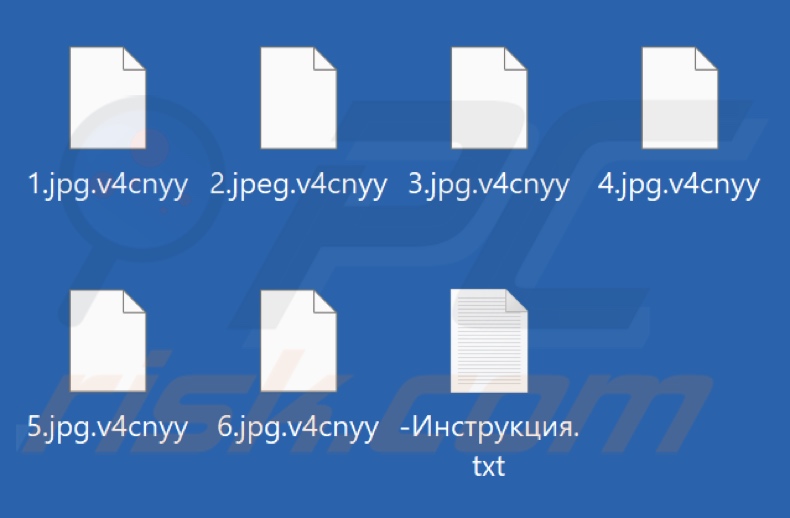 Files encrypted by V4cnyy ransomware (.v4cnyy extension)