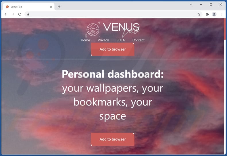 venus tab browser hijacker official promoter
