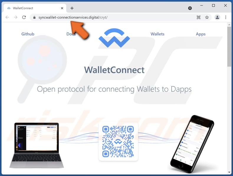 walletconnect email scam deceptive page used to steal credentials