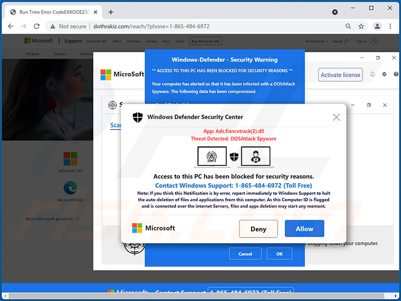 Windows Defender Security Center POP-UP Scam