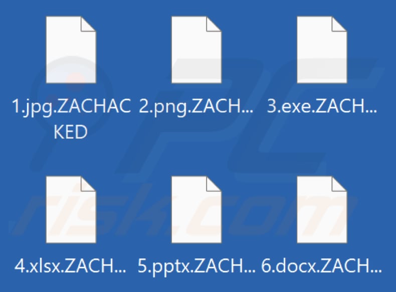 Files encrypted by ZAHACKED ransomware (.ZAHACKED extension)