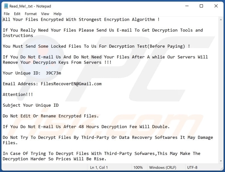 1ohe ransomware Read_Me!_.txt ransom note