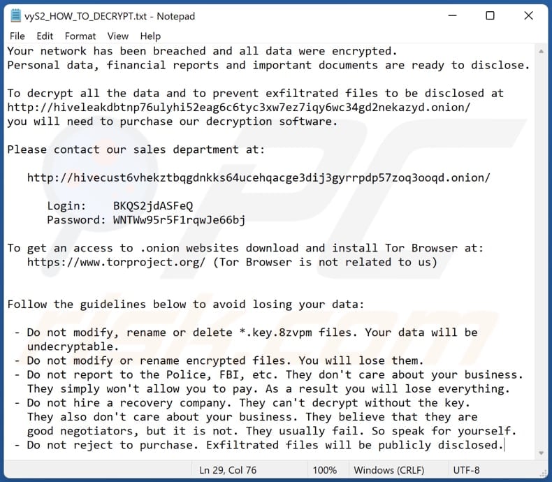 8zvpm ransomware text file (vyS2_HOW_TO_DECRYPT.txt)