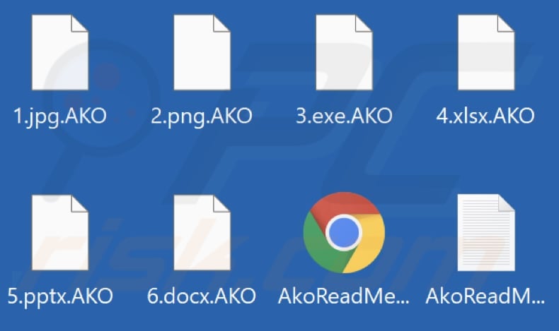 Files encrypted by AKO ransomware (.AKO extension)