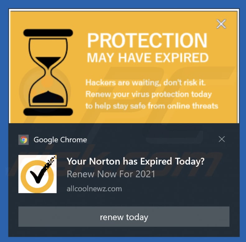 allcoolnewz deceptive browser notification ad