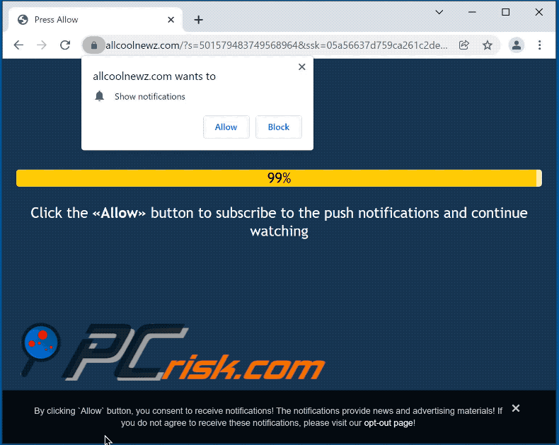 allcoolnewz[.]com website appearance (GIF)