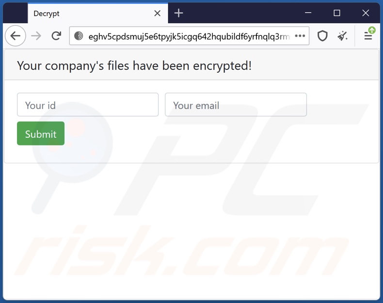 Architek ransomware website