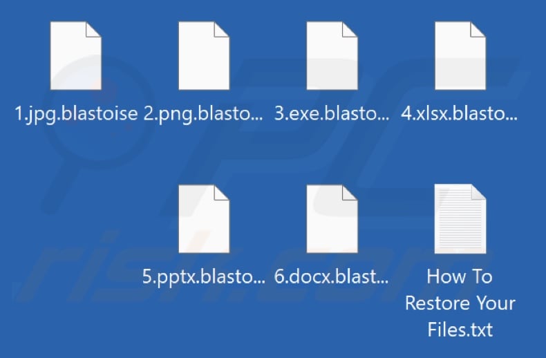 Files encrypted by Blastoise ransomware (.blastoise extension)