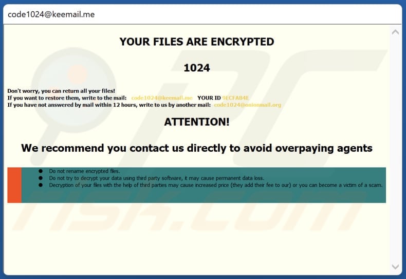 C1024 ransomware pop-up window