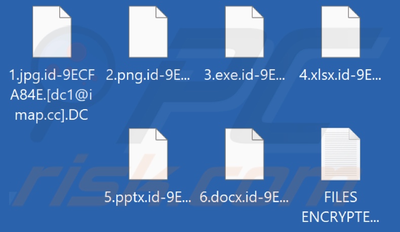 Files encrypted by DC ransomware (.DC extension)