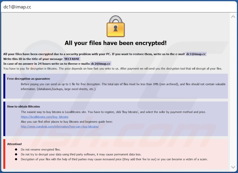 DC ransomware decrypt instructions