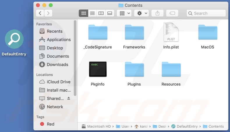 DefaultEntry adware install folder
