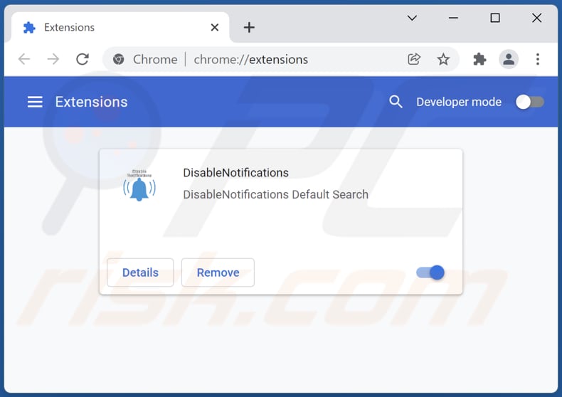 Removing disablenotifications.xyz related Google Chrome extensions