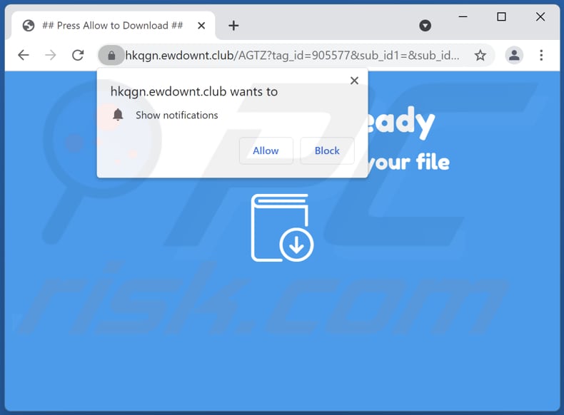 ewdownt[.]club pop-up redirects