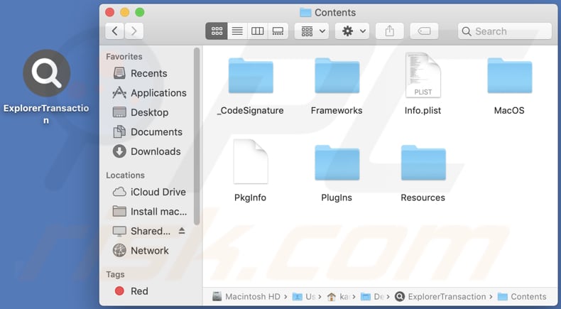 explorertransaction adware contents folder