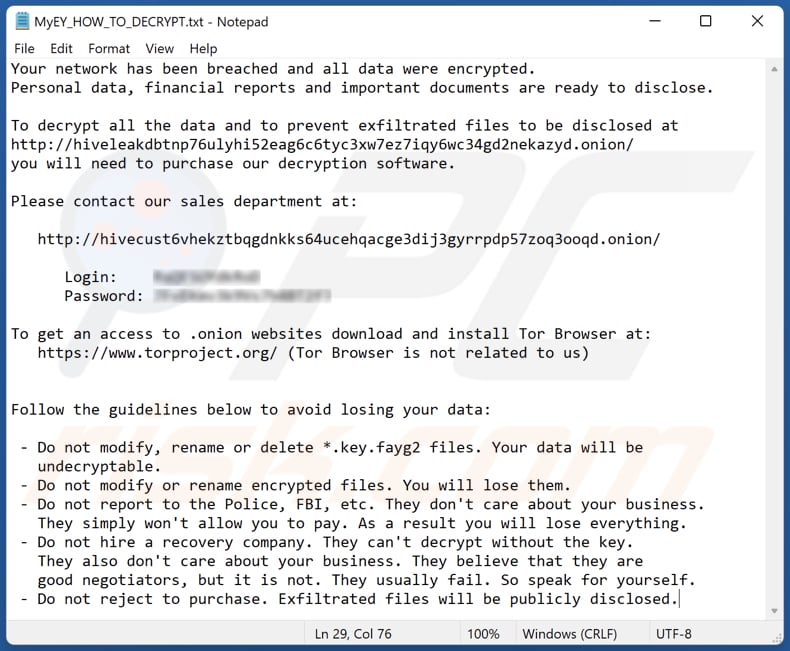Fayg2 ransomware text file (MyEY_HOW_TO_DECRYPT.txt)