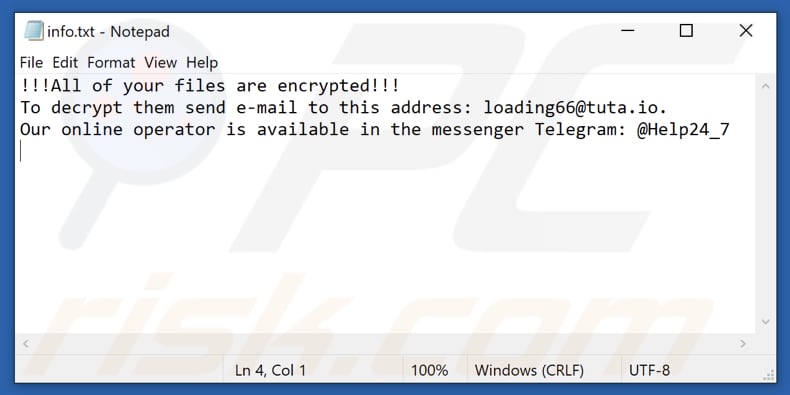 health ransomware ransom note info.txt file