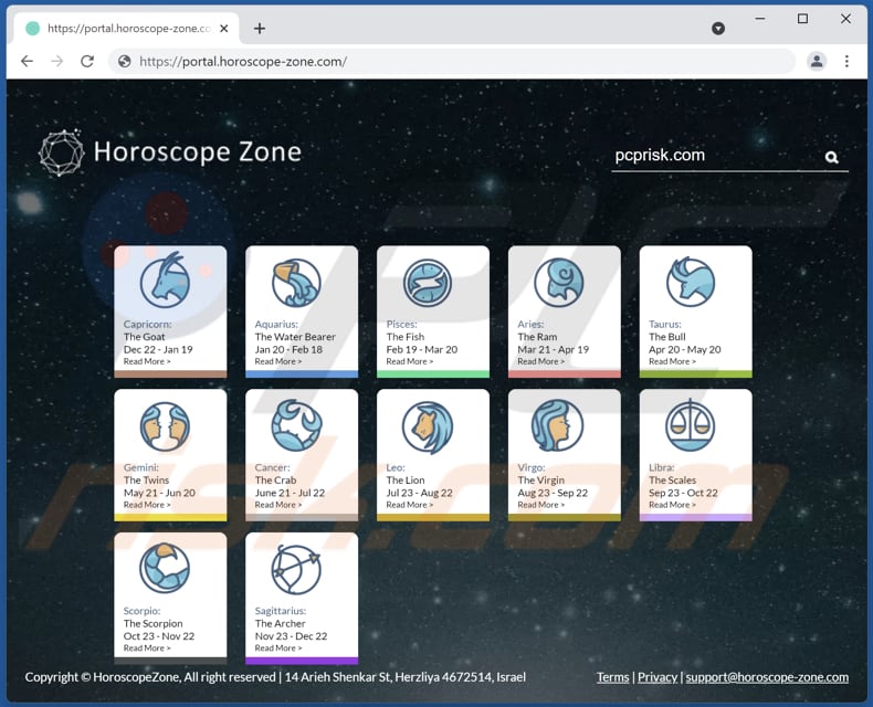 horoscope-zone.com browser hijacker