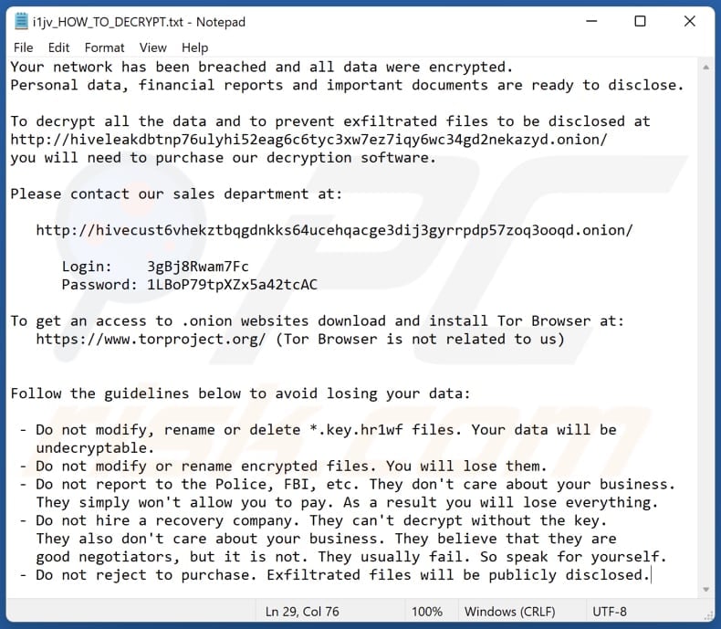 Hr1wf ransomware text file (i1jv_HOW_TO_DECRYPT.txt)