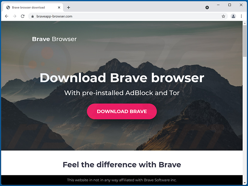 Fake Brave Browser download website distributing IcedID