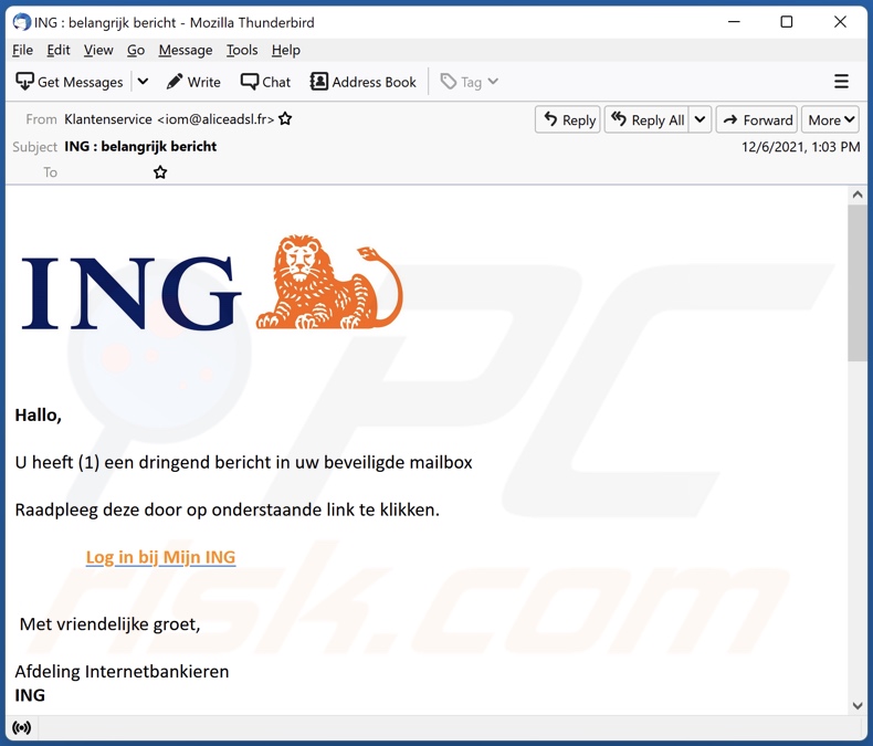 ING email spam campaign