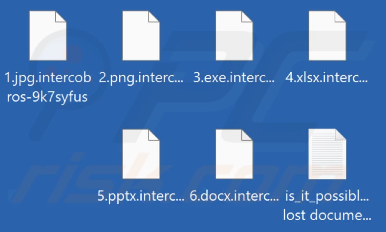 Files encrypted by Intercobros ransomware (.intercobros-9k7syfus extension)