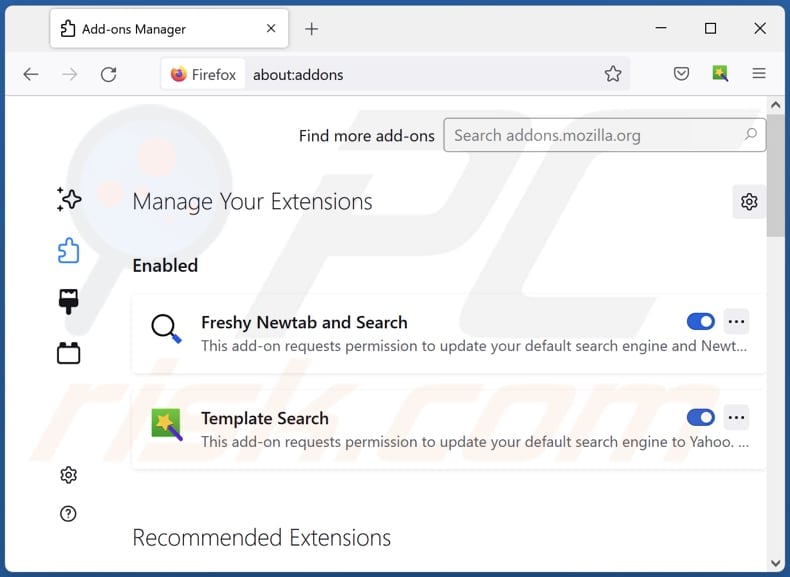Removing keepfastsearch.com related Mozilla Firefox extensions