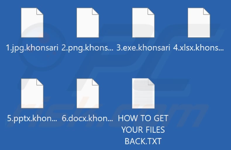 Files encrypted by Khonsari ransomware (.khonsari extension)