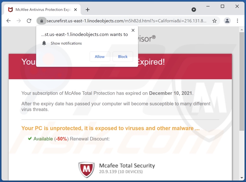 linodeobjects[.]com pop-up redirects