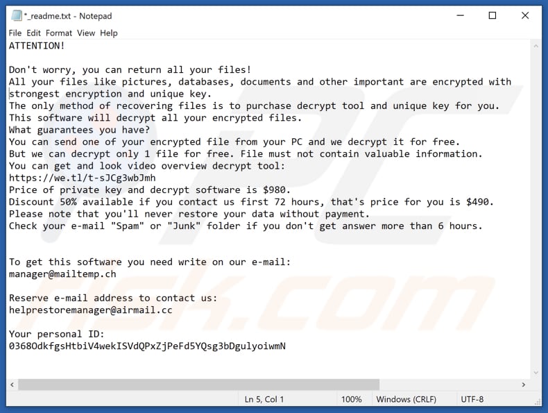 loov ransomware ransom note _readme.txt