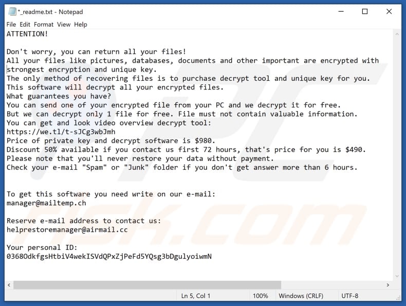 loov ransomware ransom note _readme.txt