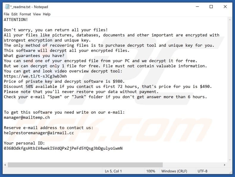 loov ransomware ransom note _readme.txt