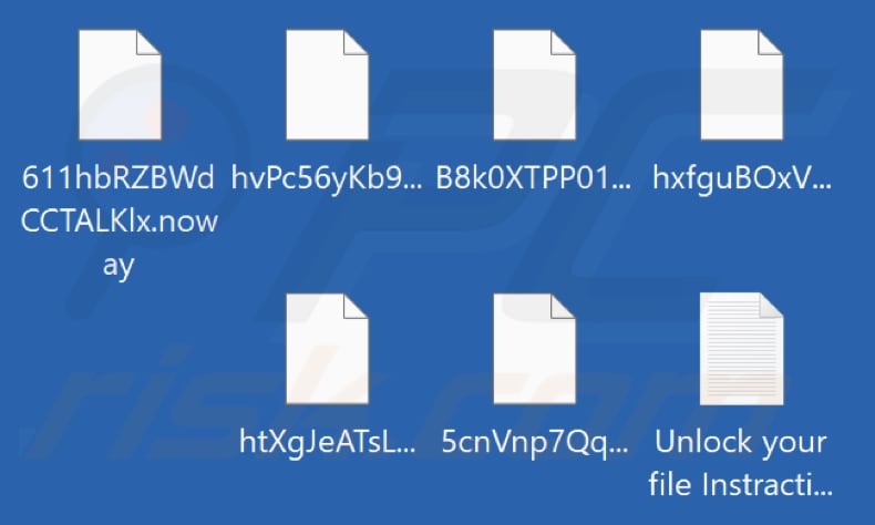 Files encrypted by NoWay ransomware (.noway extension)