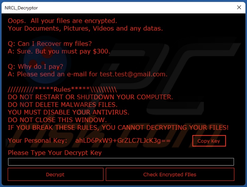 NRCL decrypt instructions (NRCL_Decryptor.exe)