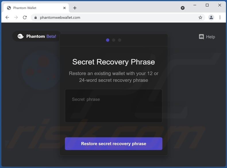 Phantom Wallet Recovery scam