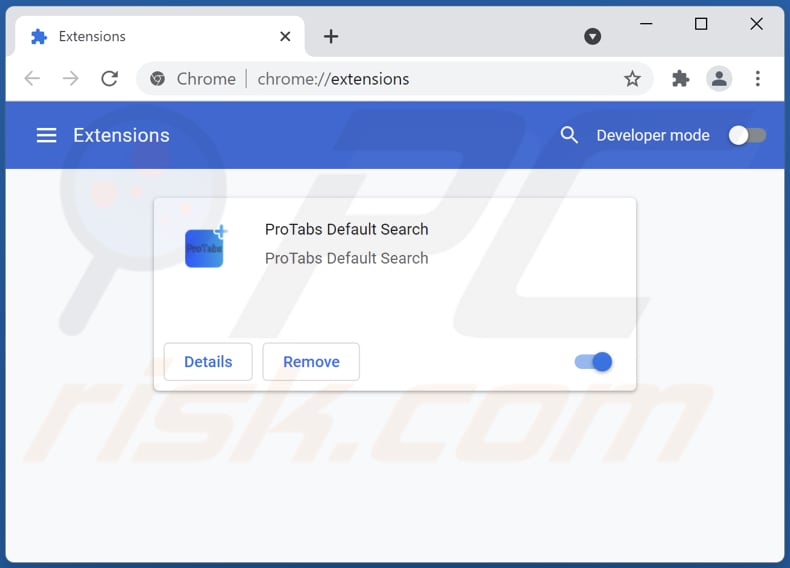Removing protabs.xyz related Google Chrome extensions