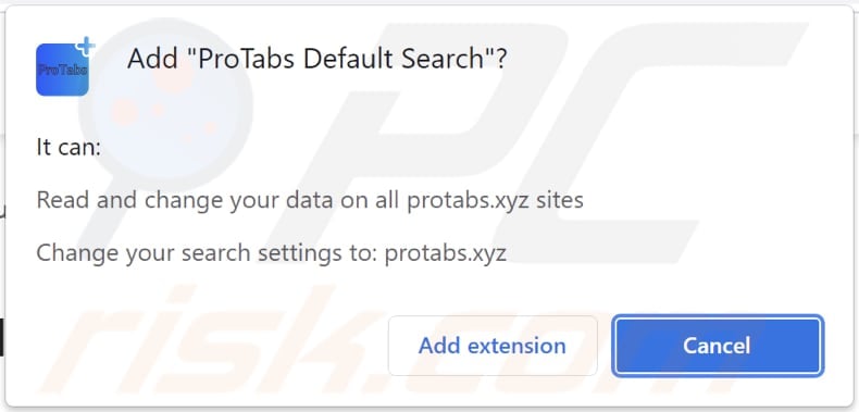 protabs default search browser hijacker notification