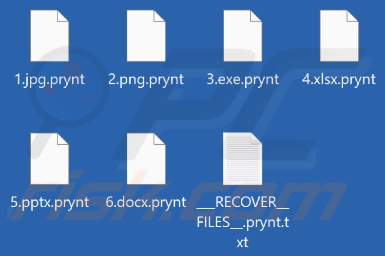 Files encrypted by Prynt Remote ransomware (.prynt extension)