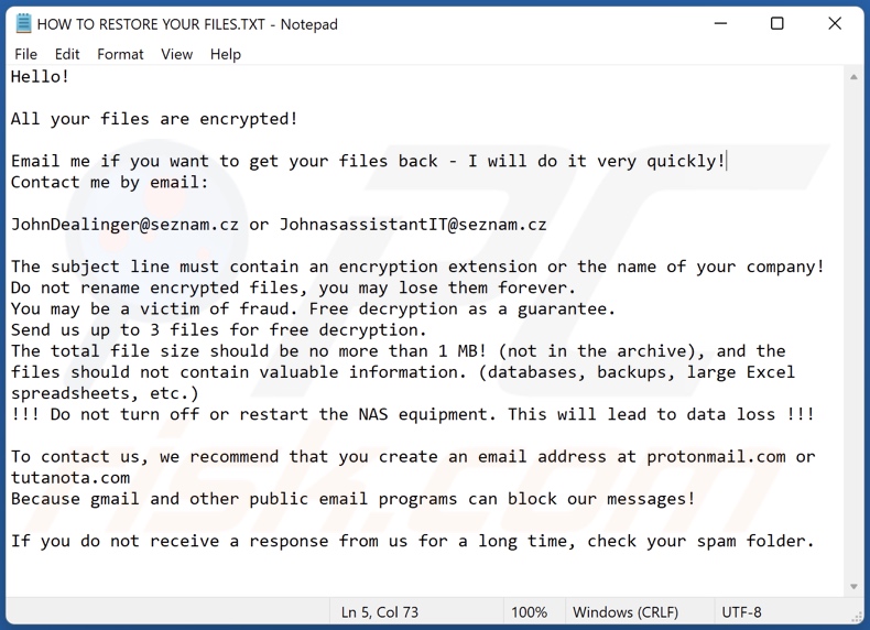Pyphyfe decrypt instructions (HOW TO RESTORE YOUR FILES.TXT)