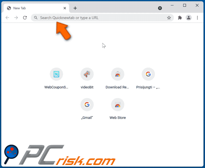 quicknewtab.net redirects to bing.com