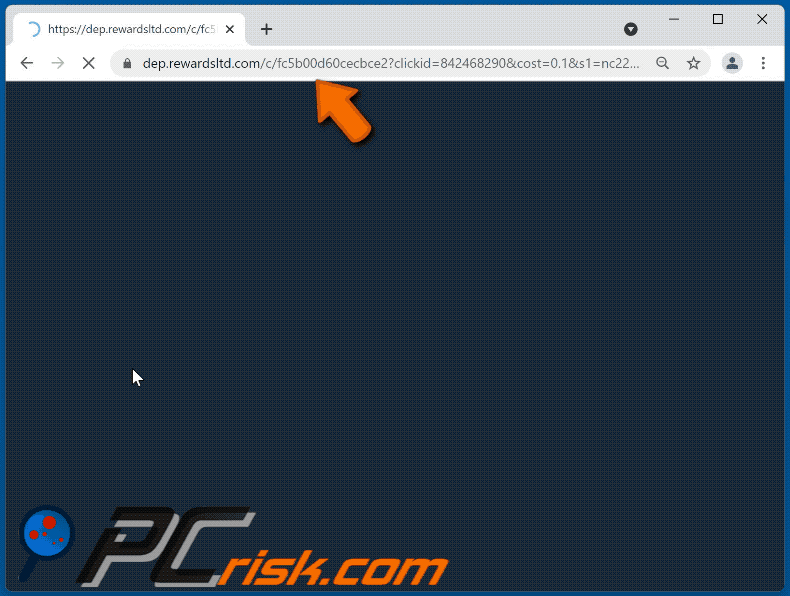 rewardsltd[.]com website appearance (GIF)