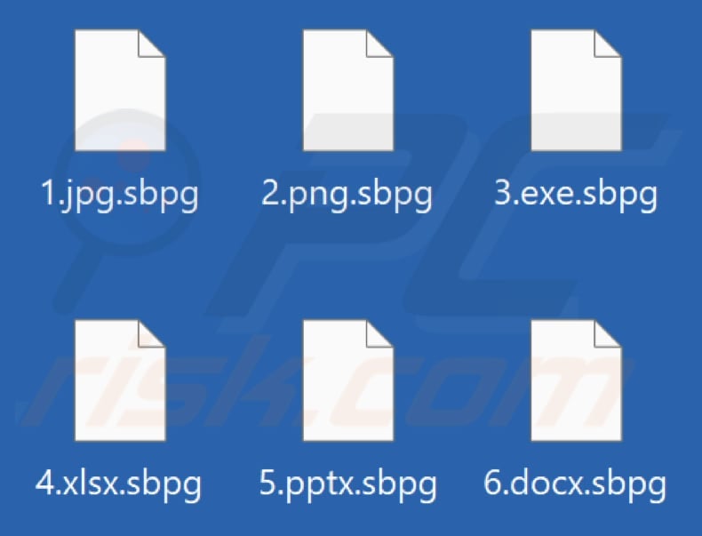 Files encrypted by Sbpg ransomware (.sbpg extension)