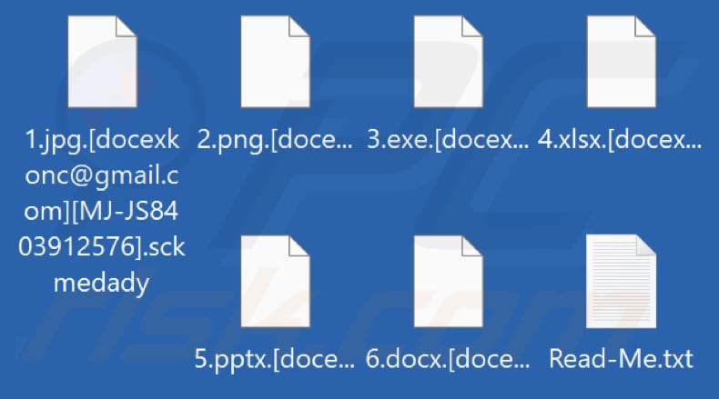 Files encrypted by Sckmedady ransomware (.sckmedady extension)