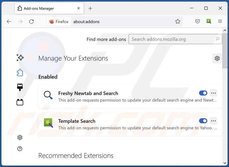 Removing searchwithouthistorysearch.com related Mozilla Firefox extensions