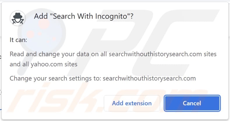 searchwithouthistorysearch.com browser hijacker