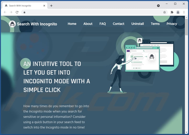 Website used to promote Search With Incognito browser hijacker
