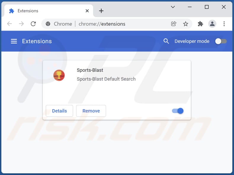 Removing sports-blast.xyz related Google Chrome extensions