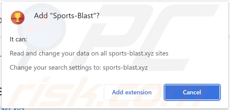 sports-blast browser hijacker notification pop-up