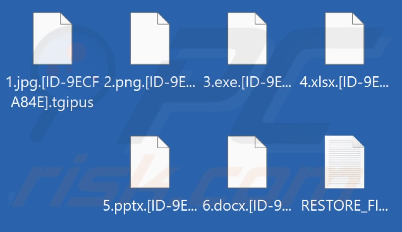 Files encrypted by Tgipus ransomware (.tgipus extension)