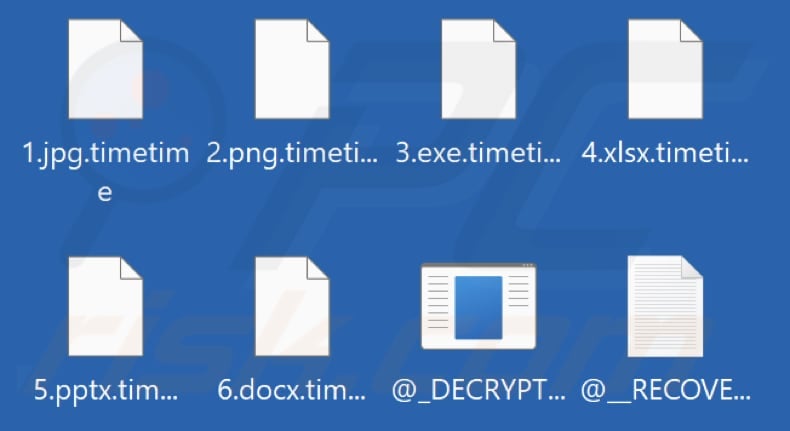 Files encrypted by Time Time ransomware (.timetime extension)